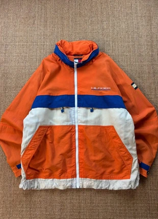 Veste full zip coupe-vent Tommy Hilfiger color block orange bleu blanc vintage 90s XL homme #0144, marque: Tommy Hilfiger, état: Très bon état, taille: XL, 35,83 €, 38,32 € Protection acheteurs (Pro) incluse