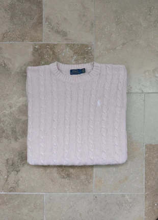 Pull torsadé Ralph Lauren - Homme S - Rose parme logo blanc rosé - 100% coton, marque: Ralph Lauren, état: Très bon état, taille: S, 95,00 €, 100,45 € Protection acheteurs (Pro) incluse