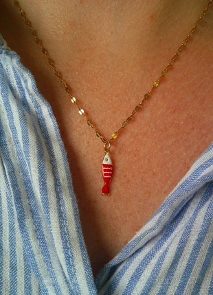 Petit poisson rouge 🌟 sirène coquillage dauphin collier acier inoxydable réglable doré, marca: acier inoxydable, estado: Muy bueno, 8,00 €, 9,10 € Protección al comprador Pro incluida