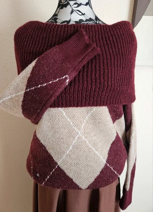 Magnifique pull col bardot à motifs - TU 36 au 42 - Made in Italy, marke: Boutique Parisienne, zustand: Sehr gut, größe: XL / 42 / 14, 29,00 €, 31,15 € beinhaltet Vinted-Käuferschutz Pro