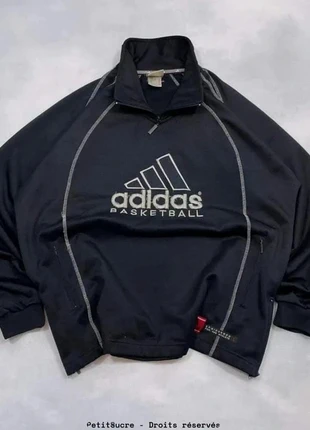Rare Veste Adidas Basketball y2k Demi zip Bleu Marine Grand Logo brodé Sporswear Vest - L /630B, brand: adidas, condition: Very good, size: L, €31.90, €34.20 includes Buyer Protection Pro