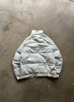 Sergio Tacchini Vintage Puffer Jacket Manteau Doudoune Early 90’s Beige Crème Brodé, marca: Sergio Tacchini, estado: Muito bom, tamanho: L, €25.00, €26.95 inclui Proteção do Comprador Pro