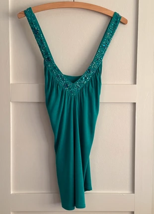 Ted Baker Turquoise/Jade top with jewels on straps, brand: Ted Baker, condition: Very good, size: S / 8, £12.00, £13.30 includes Buyer Protection