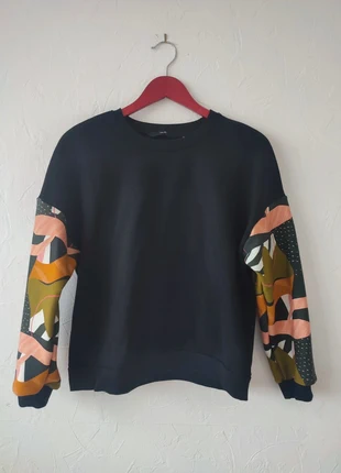 Sweat noir taille S manches géométriques molletonnée, marque: ma.damemarion, état: Neuf avec étiquette, taille: S / 36 / 8, 35,00 €, 37,45 € Protection acheteurs incluse