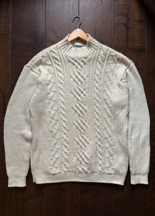 M&S St Michael VTG 90s Pure New Wool Cable Knit Roll Neck Jumper Made In UK Men’s Large, brand: St Michael, condition: Very good, size: L, £29.99, £32.19 includes Buyer Protection Pro