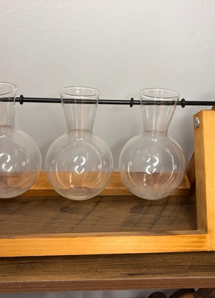 Wooden Propagation Station – 3 Glass Bulb Vases, condition: Very good, £20.00, £21.70 includes Buyer Protection