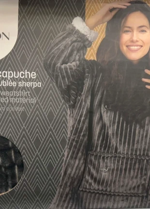 Sweat plaid à capuche Sherpa – Gris – Taille S/M – Neuf, marca: Kokoon, estado: Novo com etiquetas, tamanho: M / 38 / 10, €20.00, €21.70 inclui Proteção do Comprador