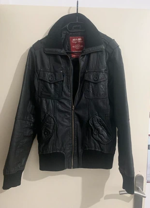 Veste Bomber En Cuir Jack&Jones Denim Noir Taille XL, brand: Jack & Jones, condition: Very good, size: XL, €40.00, €42.70 includes Buyer Protection