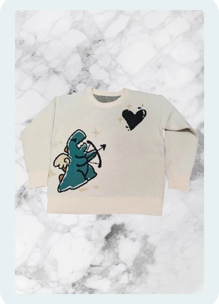 Pull y2k vintage crème avec motif en dinosaure XL, marca: y2k, estado: Nuevo sin etiquetas, tamaño: XL, 30,00 €, 32,20 € Protección al comprador incluida