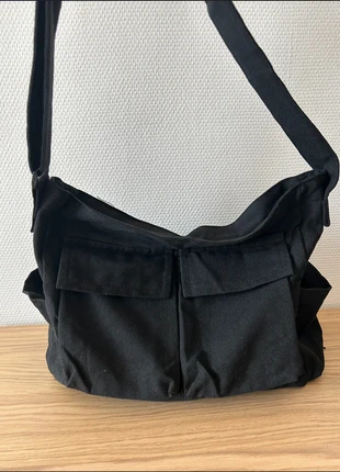 Sac bandoulière noir toile épaisse style Y2K streetwear - sac unisexe été chic, brand: Vintage Dressing, condition: New without tags, €34.90, €37.35 includes Buyer Protection