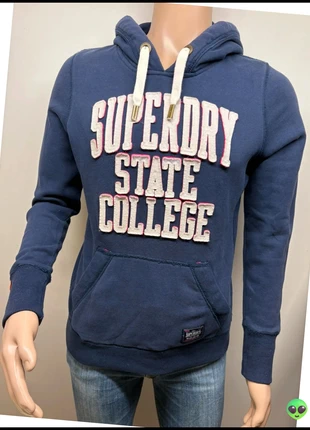 Hoodie SuperDry Bleu Vintage - S, merk: Superdry, staat: Heel goed, maat: S, € 14,00, € 15,40 inclusief Kopersbescherming
