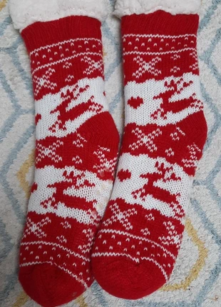 Chaussons chaussettes rouge Noël, marque: Noël, état: Très bon état, taille: Taille unique, 2,00 €, 2,80 € Protection acheteurs incluse