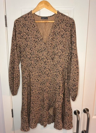 Papaya light brown, long sleeve dress with all over pattern. Size 14, brand: Papaya, condition: Very good, size: M / UK 12-14, £3.00, £3.85 includes Buyer Protection