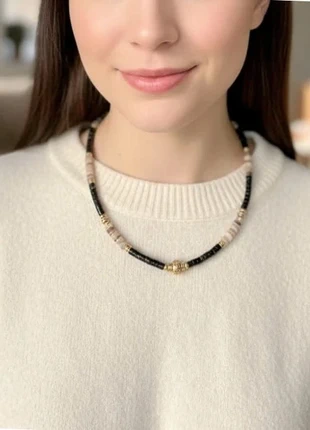 Collier femme en perles et acier inoxydable, merk: Fait Main, staat: Nieuw zonder prijskaartje, € 8,75, € 9,89 inclusief Kopersbescherming