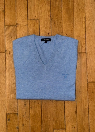 Sweat col V Gant bleu ciel en laine taille S, brand: GANT, condition: Very good, size: S, €25.00, €26.95 includes Buyer Protection