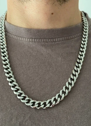 Collier homme en acier inoxydable, collier chaîne cubaine 10mm, cadeau pour homme, condition: Very good, €14.00, €15.40 includes Buyer Protection Pro