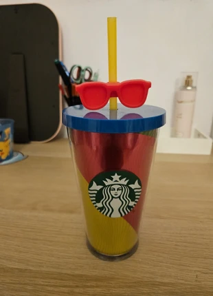 Starbucks summer tumbler mug with glasses, merk: Starbucks, staat: Goed, € 10,00, € 11,20 inclusief Kopersbescherming