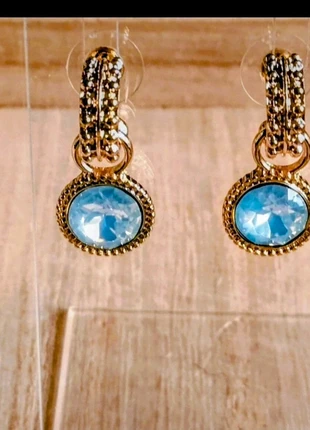 New Gold tone moonstone dangley huggie earrings, brand: Oliver Bonas, condition: New without tags, £5.99, £6.99 includes Buyer Protection