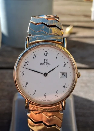 Montre vintage zenith mécanisme à quartz Dorée bracelet métal élastique, marque: Zenith, état: Très bon état, taille: 30–38 mm, 140,00 €, 147,70 € Protection acheteurs (Pro) incluse
