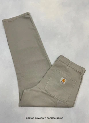 Jean Carthartt wip Gris Kaki clair Large modèle Single Knee Pant Baggy Carpenter - Taille M w33 #994, marque: Carhartt, état: Très bon état, taille: W33 | FR 42, 49,00 €, 52,15 € Protection acheteurs incluse