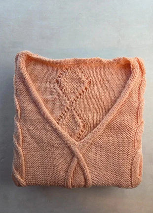 pull irlandais torsadé en laine rose clair col V manches courtes femme fait main Y2K, marque: Vintage Dressing, état: Très bon état, taille: S / 36 / 8, 35,00 €, 37,45 € Protection acheteurs incluse