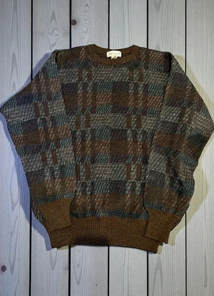 Pull vintage en laine vierge Tricot St Raphaël – motif à carreaux, tons marron et vert taille L., marque: tricot st raphael, état: Très bon état, taille: L, 46,90 €, 49,95 € Protection acheteurs incluse