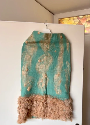 Einzigartiger Designer-Rock aus handgefilzter Wolle, Mint/Perlmutt, Gr. L, marke: Sonstiges, zustand: Sehr gut, größe: L / 40 / 12, 150,00 €, 158,20 € inklusive Vinted-Käuferschutz