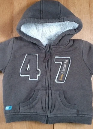 Gilet chaud doublé sherpa GÉMO 18 mois – marron – capuche, marque: Gémo, état: Très bon état, taille: 9-12 mois / 74 cm, 3,00 €, 3,85 € Protection acheteurs incluse