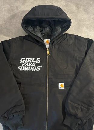 Veste Carhartt rework noir L Girls Are Drugs impression relief streetwear vintage workwear, brand: Carhartt, condizioni: Ottime, taglia: L, €50.00, €53.20 include la Protezione acquisti
