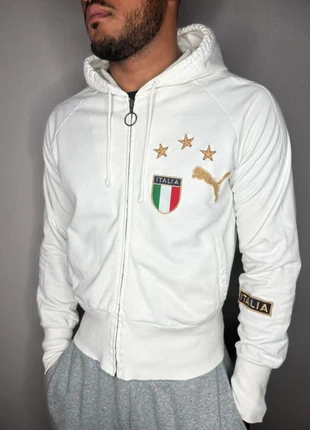 Veste à capuche avec zip Puma Italie Football Vintage Rare, Blanc, Taille S, marque: Puma, état: Très bon état, taille: S, 71,00 €, 75,25 € Protection acheteurs incluse