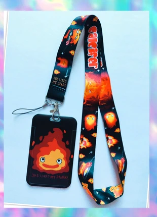 Set Calcifer (Le château ambulant) - Porte carte & Lanière🏰, brand: Studio Ghibli, condition: New with tags, €10.00, €11.20 includes Buyer Protection