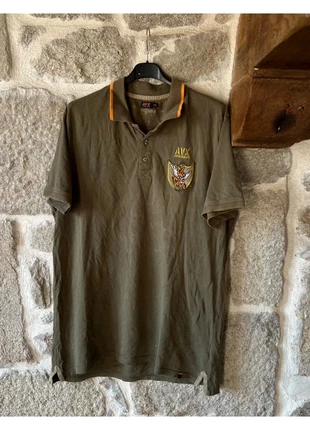 avirex vintage y2k polo t-shirt tee shirt coton xl xxl kaki blason écusson tigre, brand: Avirex, condition: Very good, size: XL, €20.00, €21.70 includes Buyer Protection