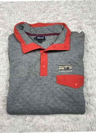 Pull avec col à boutons Patagonia gris et orange vintage | Taille : XL, marque: Patagonia, état: Très bon état, taille: XL, 64,90 €, 68,85 € Protection acheteurs incluse