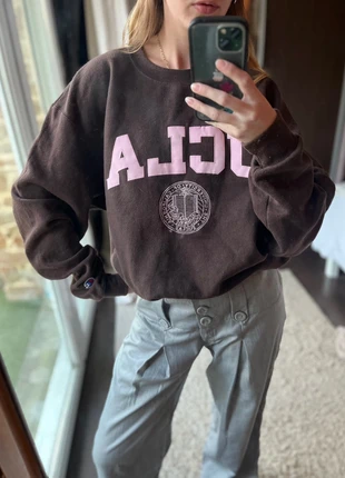 Sweat Champion vintage marron et rose en coton, marque: Champion, état: Bon état, taille: L / 40 / 12, 5,00 €, 5,95 € Protection acheteurs incluse