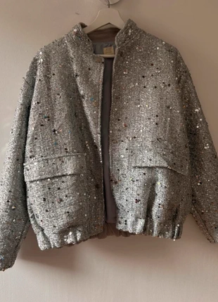 Veste sequins argenté, brand: Purple Queen, condition: New without tags, size: S / 36 / 8, €35.00, €37.45 includes Buyer Protection