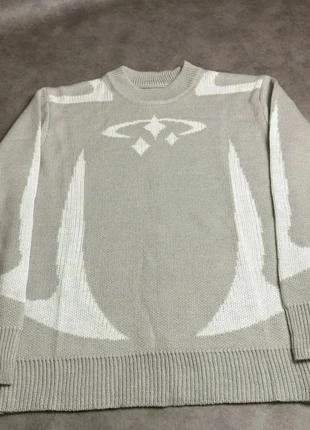 Pull Y2K streetwear gris et blanc - Taille L, marque: Aesthetic, état: Très bon état, taille: L, 19,90 €, 21,60 € Protection acheteurs incluse