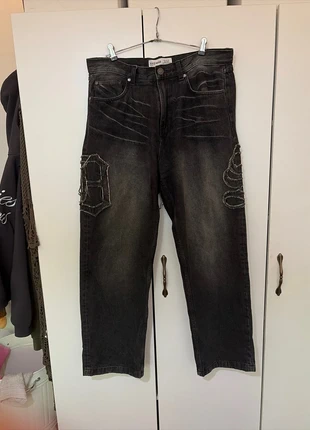 Black oversize baggy jeans with graphic details - New Yorker, marque: New Yorker, état: Neuf sans étiquette, taille: W33 | FR 42, 17,95 €, 19,55 € Protection acheteurs incluse