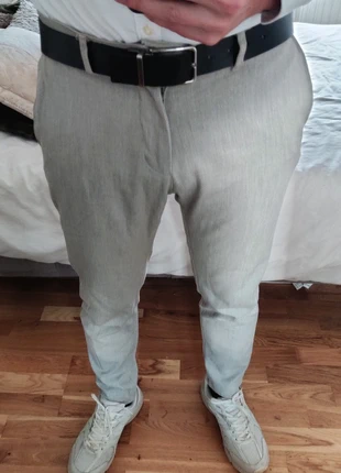 Pantalon homme chino Zara US 32 FR42 beige gris viscose casual chic, marque: Zara, état: Bon état, taille: W32 | FR 42, 5,00 €, 5,95 € Protection acheteurs incluse