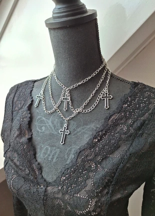 Ketting met kruizen, merk: Punk, staat: Nieuw met prijskaartje, € 12,00, € 13,30 inclusief Kopersbescherming