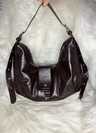 👜 Sac Épaule Marron Foncé Style Rock & Minimal, brand: Vintage Dressing, condition: Very good, €34.99, €37.44 includes Buyer Protection Pro