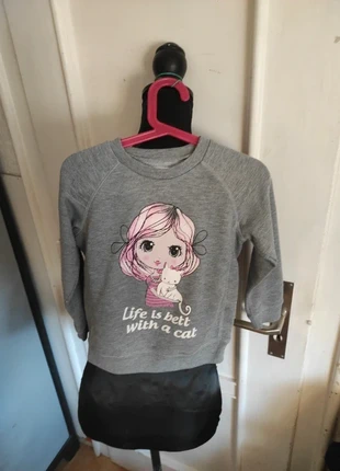 Sweatshirt en coton mélangé gris imprimé GeeJay Taille 2-4 ans, brand: GeeJay, condition: Very good, size: 24-36 months / 92 cm, €2.85, €3.69 includes Buyer Protection