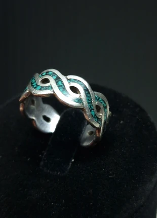 Vintage Sterling Silver Turquoise Inlay Ring, brand: Silver, condition: Good, size: 19.4 mm Ø, €28.00, €30.10 includes Buyer Protection