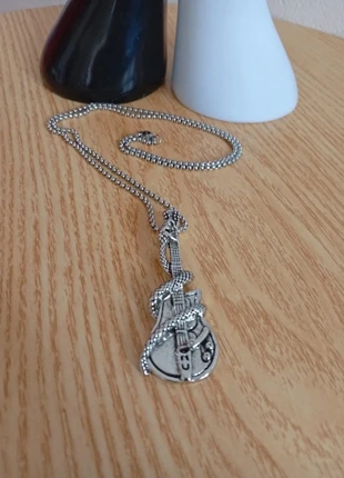 Cadeau💝 homme Collier en acier inoxydable rock guitare punk jazz, état: Très bon état, 15,00 €, 16,45 € Protection acheteurs (Pro) incluse