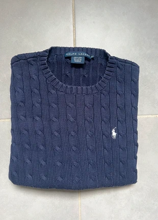 Pull Maille Torsadé Tressé Ralph Lauren Bleu Marine Logo brodé Blanc / Col rond / Taille L Homme, marque: Ralph Lauren, état: Très bon état, taille: L, 50,00 €, 53,20 € Protection acheteurs incluse