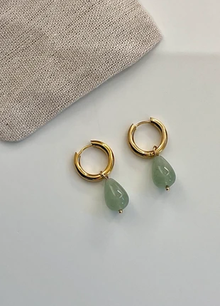 Boucles créoles pierres vertes, marque: ZAG, état: Très bon état, 16,90 €, 18,45 € Protection acheteurs (Pro) incluse