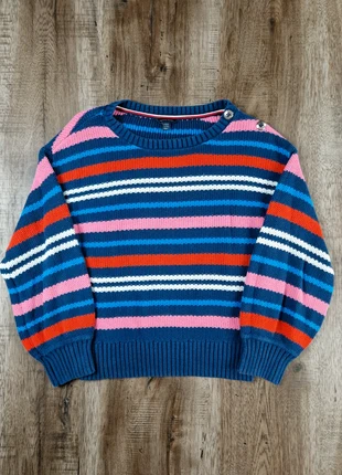 Pull rayé multicolore Tommy Hilfiger boutons épaules maille coton taille L, marque: Tommy Hilfiger, état: Très bon état, taille: S / 36 / 8, 10,00 €, 11,20 € Protection acheteurs (Pro) incluse