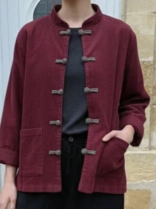 Veste bordeaux style asiatique à nœuds décoratifs, taille S, brand: Lune de Soie, condizioni: Ottime, taglia: S / IT 40 / EU 36, €42.90, €45.75 include la Protezione acquisti