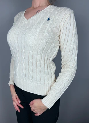 pull Ralph Lauren torsadé beige crème logo brodé - S femme - coton TRL 22, marque: Ralph Lauren, état: Très bon état, taille: S / 36 / 8, 50,00 €, 53,20 € Protection acheteurs (Pro) incluse