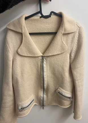 Cardigan bianco Stagni Made in Italy | Lana, zip argentate, elegante, marque: stagni, état: Bon état, taille: M / 38 / 10, 8,00 €, 9,10 € Protection acheteurs incluse