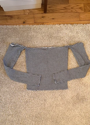 Top tube épaules dénudées rayé noir & blanc manches longues – Sinsay – Taille M, marca: Sinsay, estado: Muito bom, tamanho: M / 38 / 10, €5.00, €5.95 inclui Proteção do Comprador